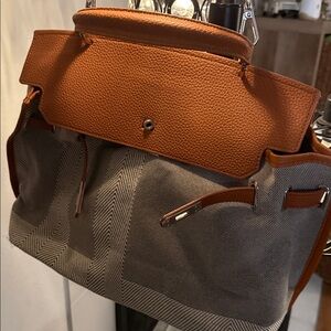 Chic Tan and Gray Tote Bag